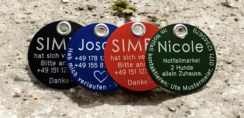 Hundemarke Alu rund, 40 mm